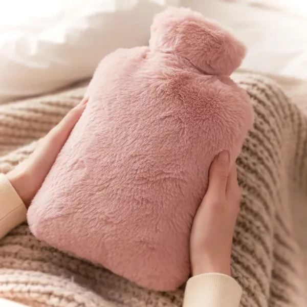 hot water bottle, hot water bag, belly warmer, plush hot water bag, hand warmer bag