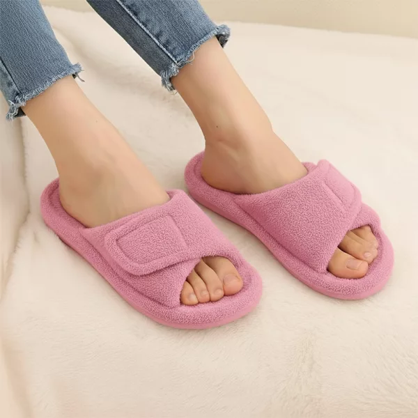 home slippers, open toe slippers, house shoes for women, supportive house shoes, comfy house slippers, cute house slippers