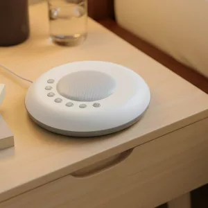 Bærbar kompakt hvitstøymaskin med beroligende lyder og nattlys